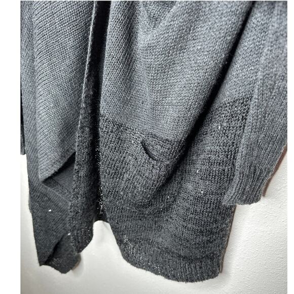 9/15 Saks 5th Ave Dark Gray Waterfall Front Cardigan with Sequins Large - Picture 14 of 16